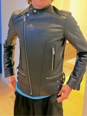Balenciagia Black Leather Jacket - NEW - Bomber - Spring- Fall- Biker - Designer